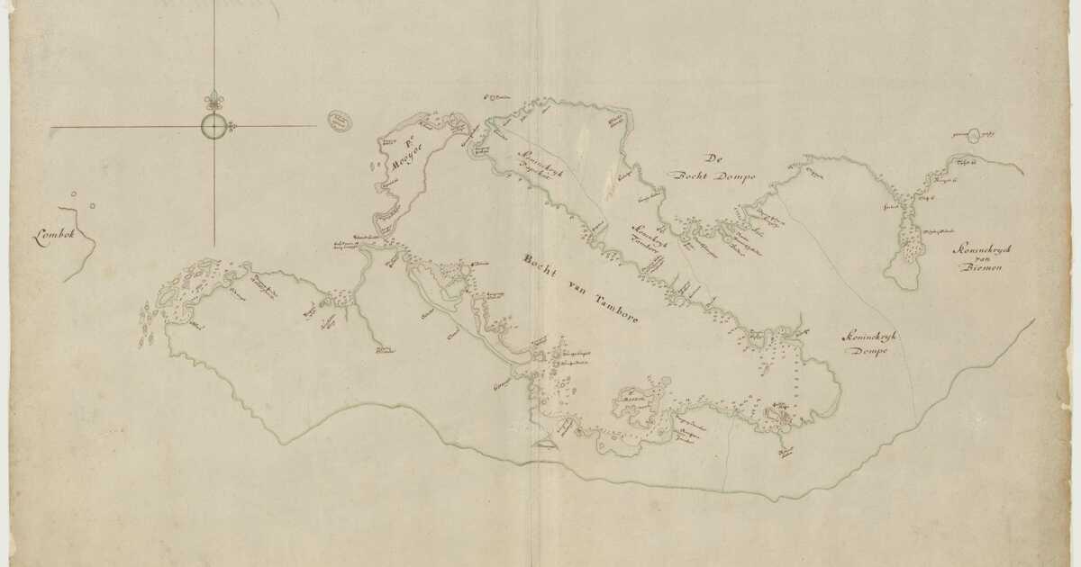 Map of part of the north coast of the island of Sumbawa | Atlas of ...